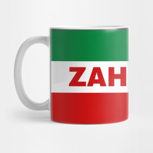 Zahedan City in Iranian Flag Colors Mug